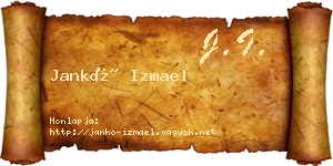 Jankó Izmael névjegykártya